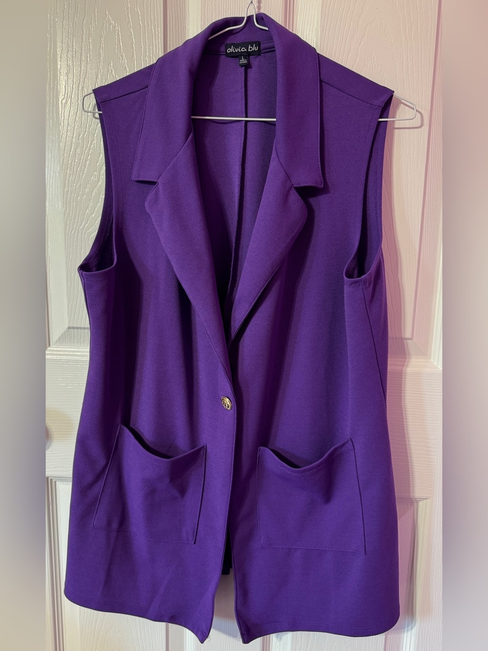 Olivia Blu Sleeveless Longline Vest in Vibrant Purple